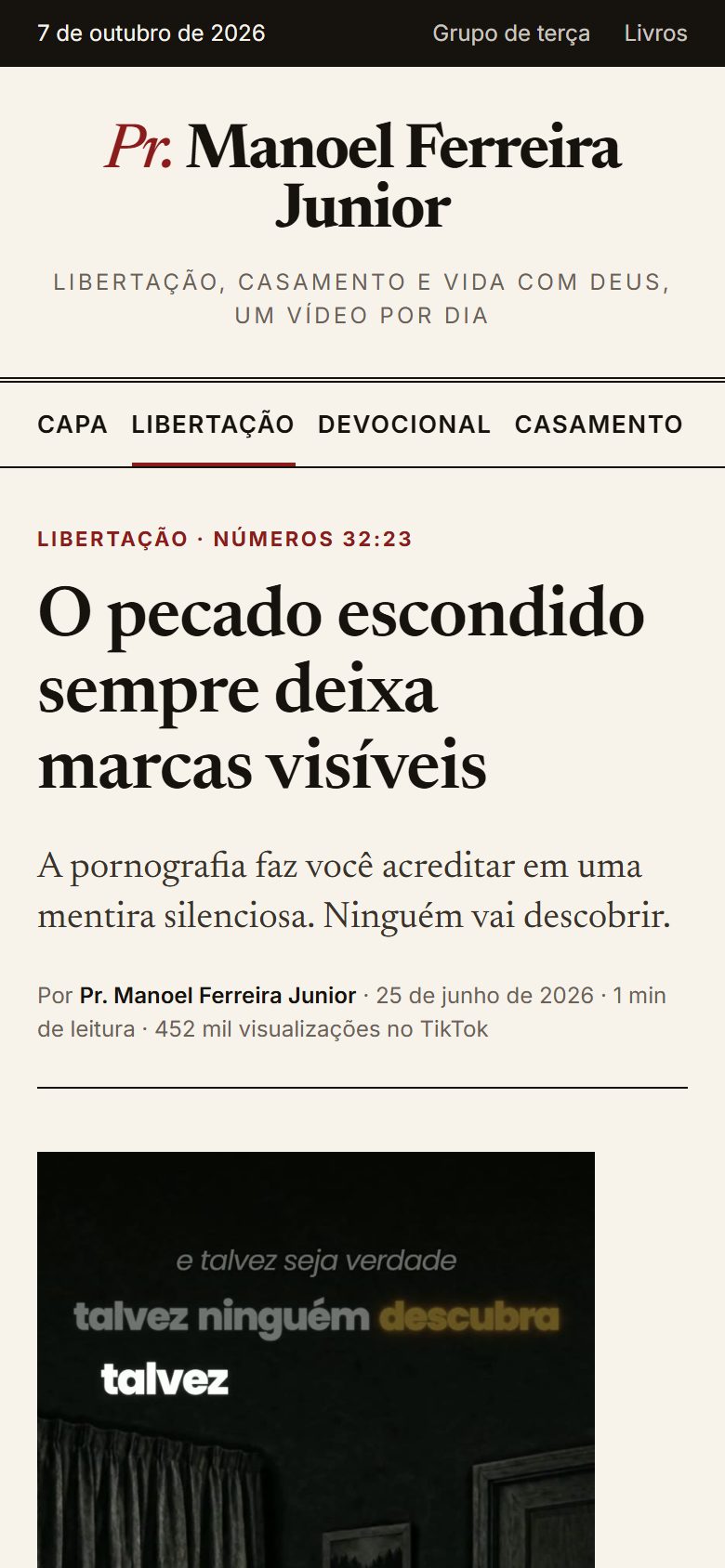 Artigo no celular